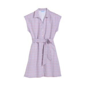 Draper James Trisha Shirtdress Woman XL Cotton Dress Red White Blue Lined Button